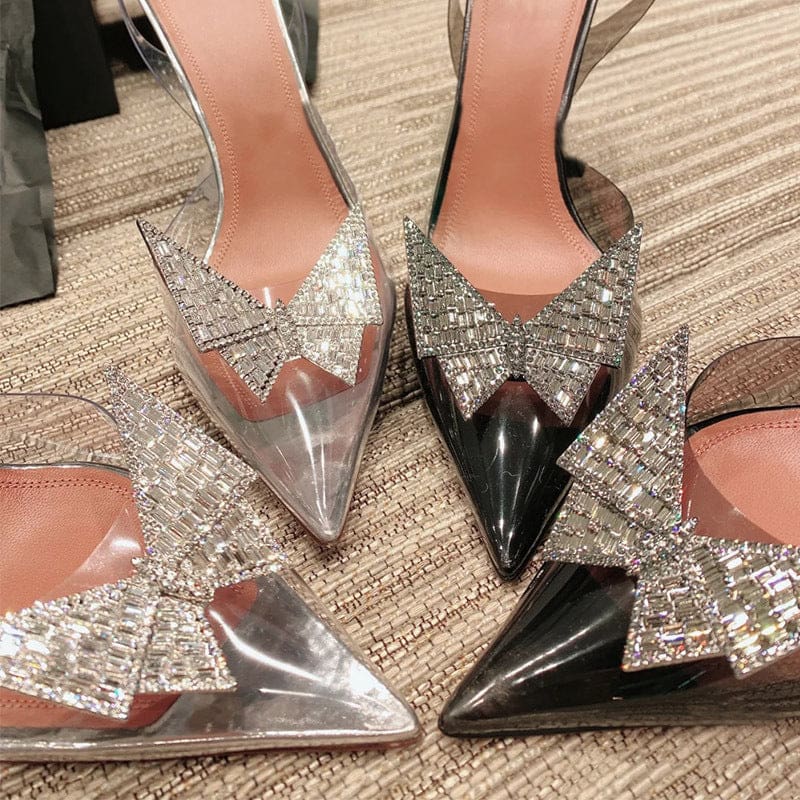 star style crystal butterfly transparent women high heels