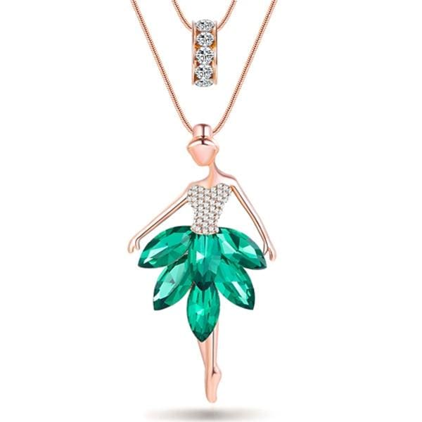 statement maxi alloy enamel dance ballet girl fairy angel necklace