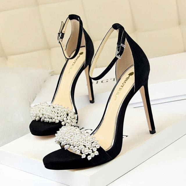 string bead super high elegant ladies sexy heels