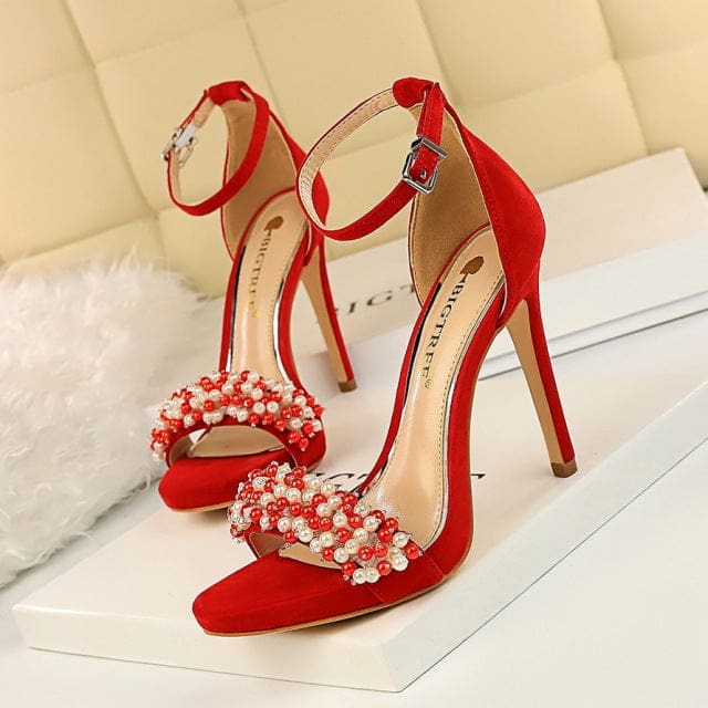 string bead super high elegant ladies sexy heels