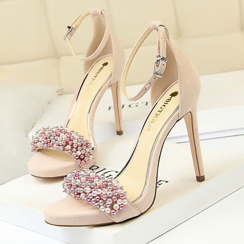 string bead super high elegant ladies sexy heels