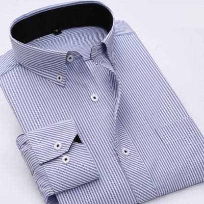 striped men dress shirt formal fashion