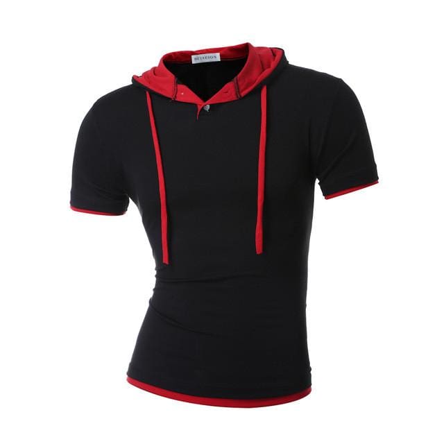 summer fashion hooded sling short-sleeved tees