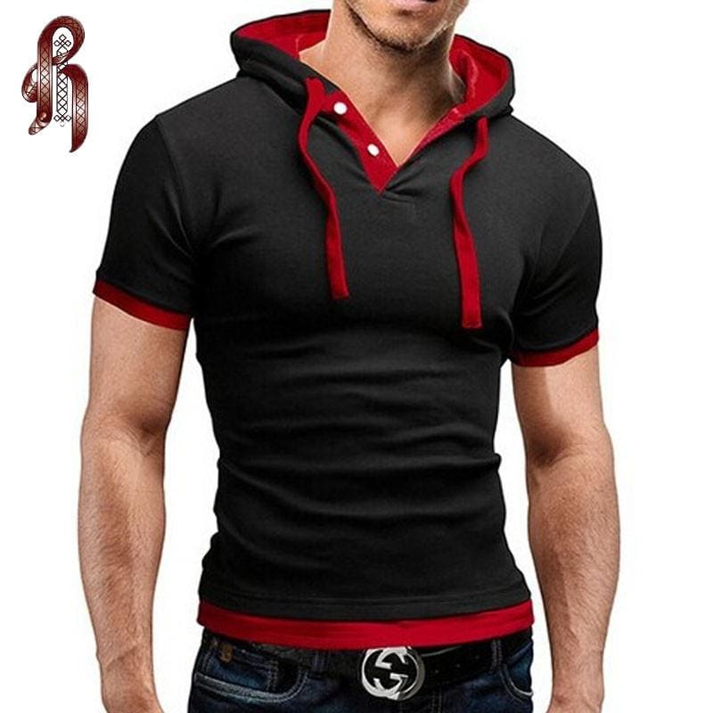 summer fashion hooded sling short-sleeved tees