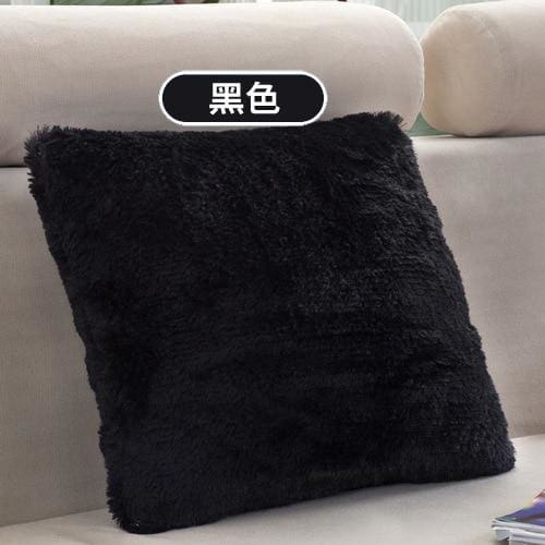 super soft plush cushion cover 43cm x 43cm / china / b-black