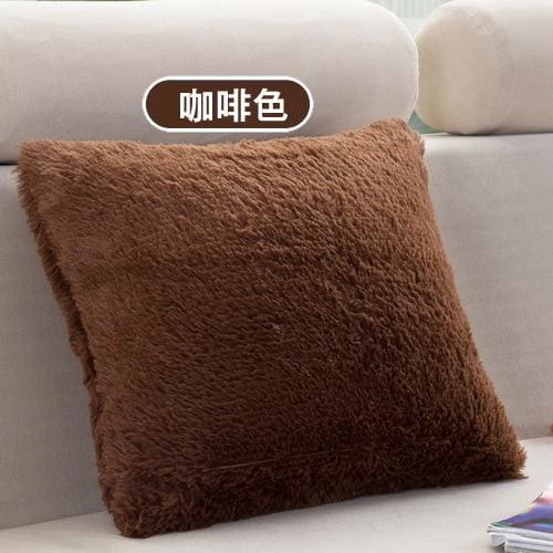 super soft plush cushion cover 43cm x 43cm / china / b-coffee
