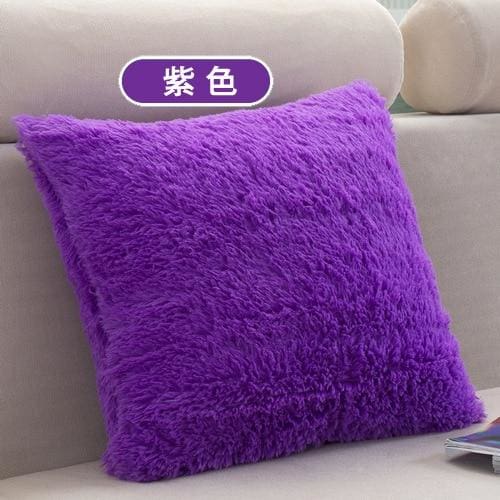 super soft plush cushion cover 43cm x 43cm / china / b-purple