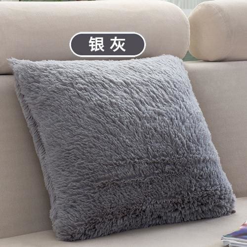 super soft plush cushion cover 43cm x 43cm / china / b-silver gray