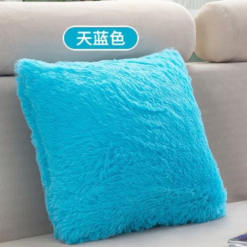 super soft plush cushion cover 43cm x 43cm / china / b-sky blue
