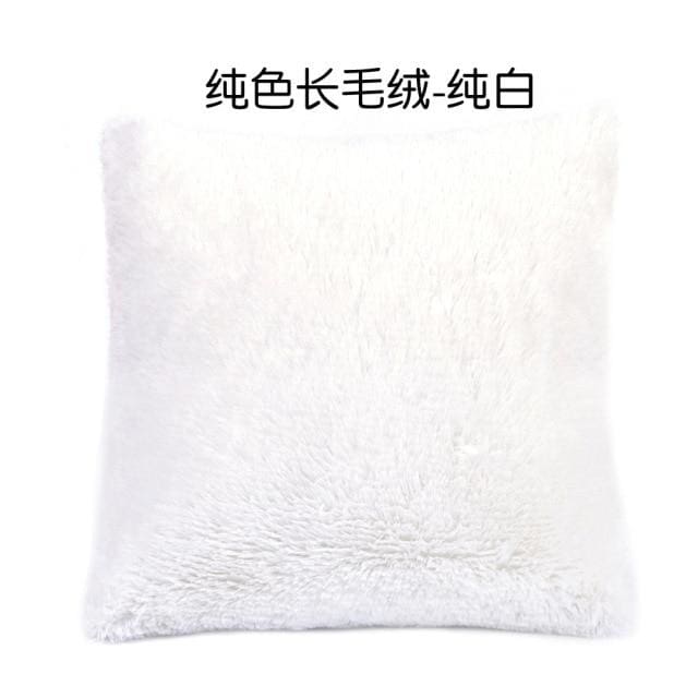 super soft plush cushion cover 43cm x 43cm / china / b-white