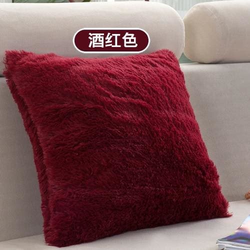 super soft plush cushion cover 43cm x 43cm / china / b-wine red