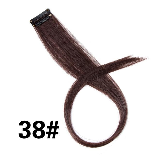 synthetic hair extensions with clips heat resistant straight #30 / 18inches