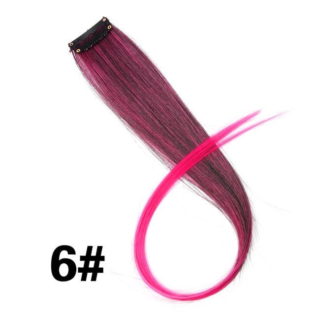 synthetic hair extensions with clips heat resistant straight 4/30hl / 18inches