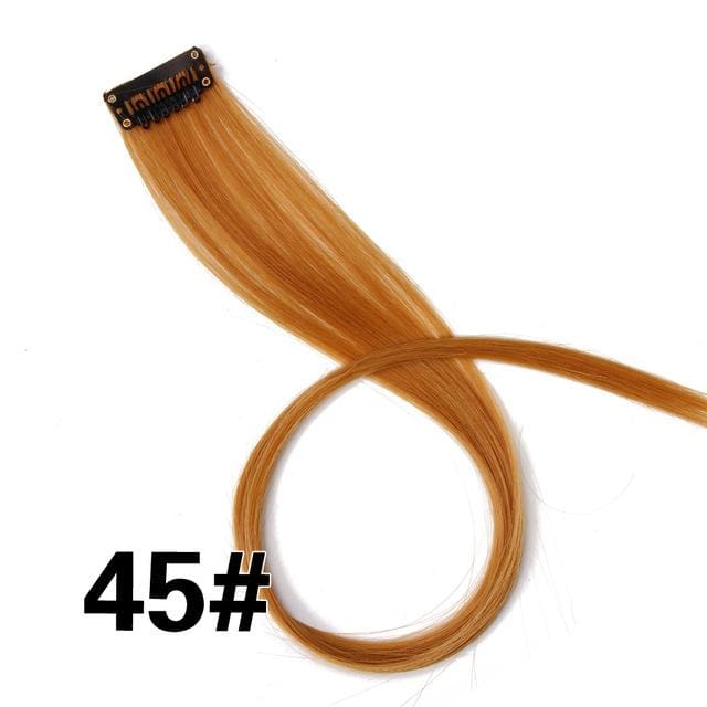 synthetic hair extensions with clips heat resistant straight #530 / 18inches