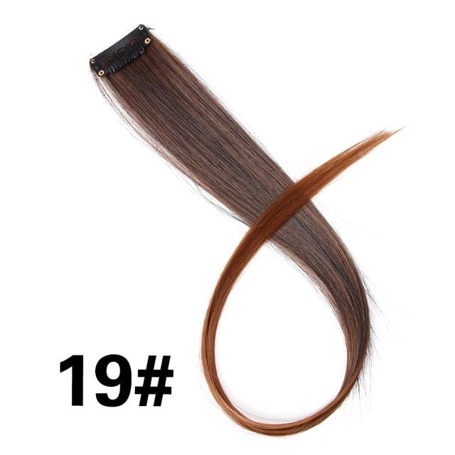 synthetic hair extensions with clips heat resistant straight p18/22 / 18inches