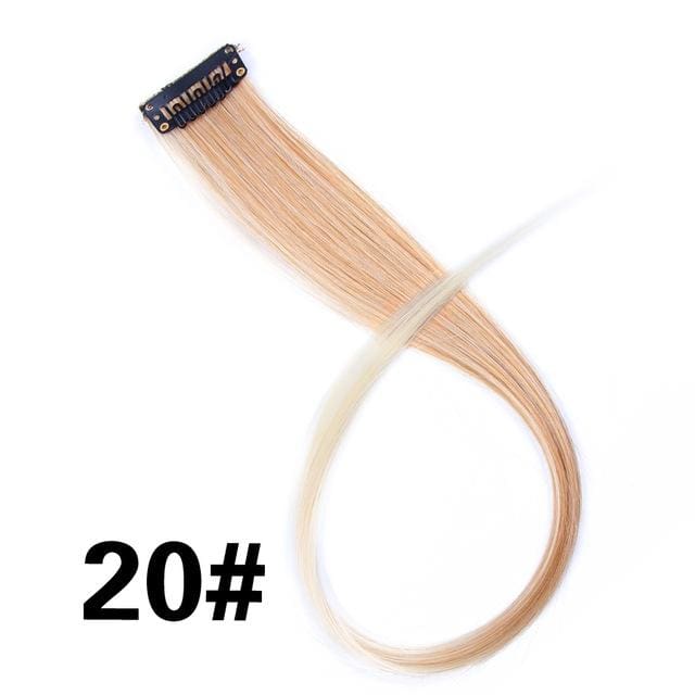 synthetic hair extensions with clips heat resistant straight p18/613 / 18inches
