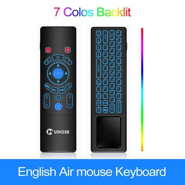 t6 plus backlit 2.4ghz air mouse mini wireless keyboard & touchpad remote control for android tv box t8 plus voice en