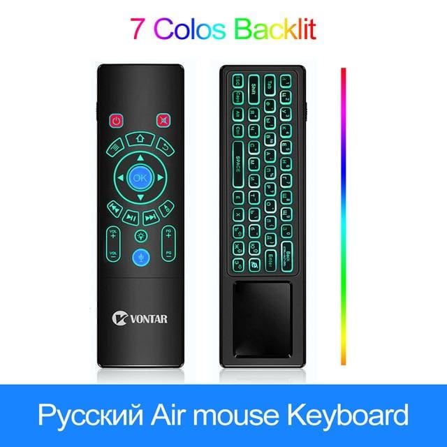 t6 plus backlit 2.4ghz air mouse mini wireless keyboard & touchpad remote control for android tv box t8 plus voice ru
