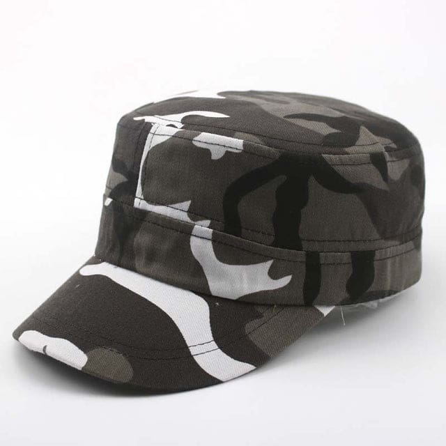 tactical military camouflage flat cap white