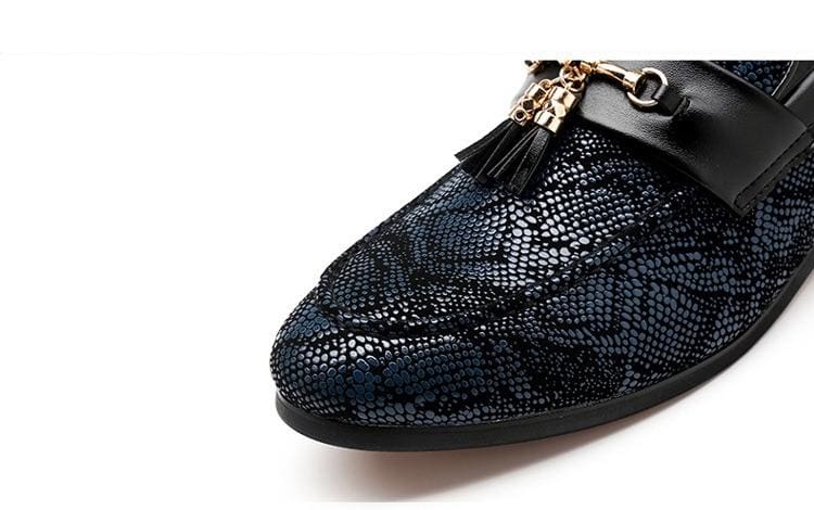 tassel snakeskin pattern dress shoes