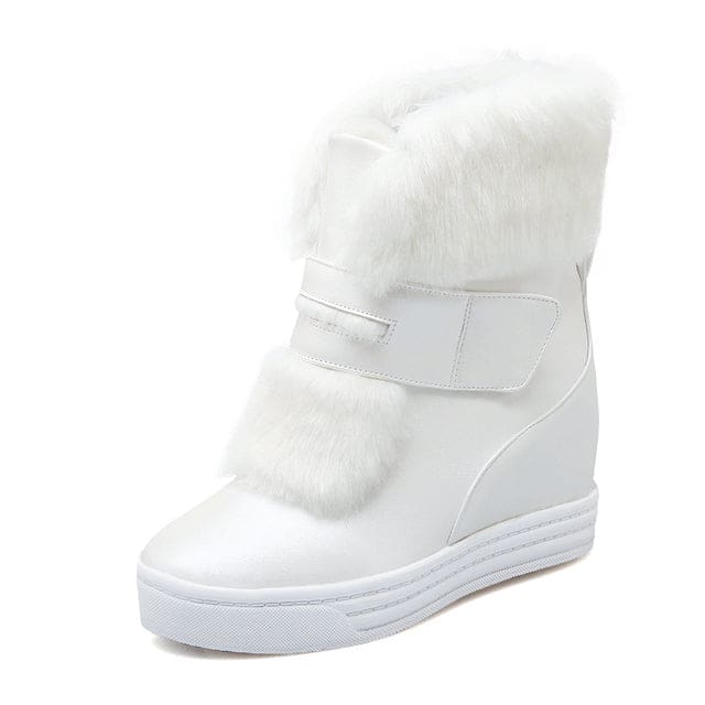 Thick Fur Warm Waterproof Winter Snow Boots 1 White / 4.5 HIGH HEELS