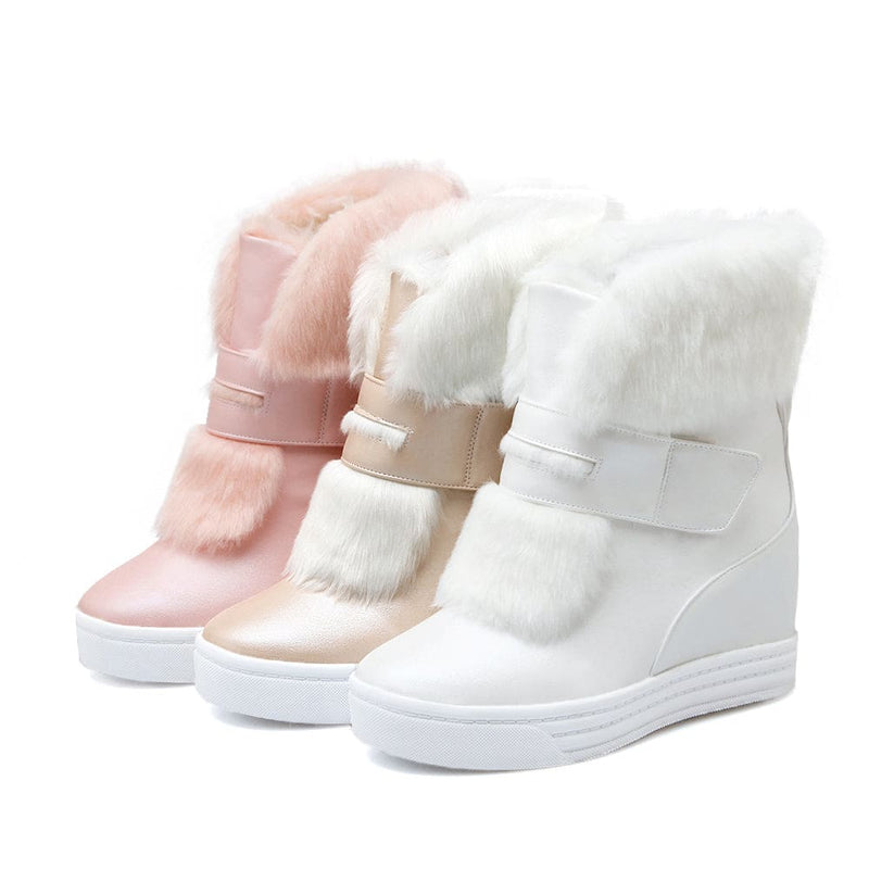 Thick Fur Warm Waterproof Winter Snow Boots HIGH HEELS