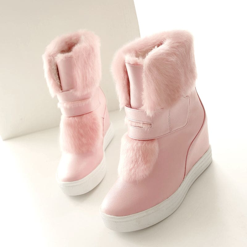 Thick Fur Warm Waterproof Winter Snow Boots HIGH HEELS