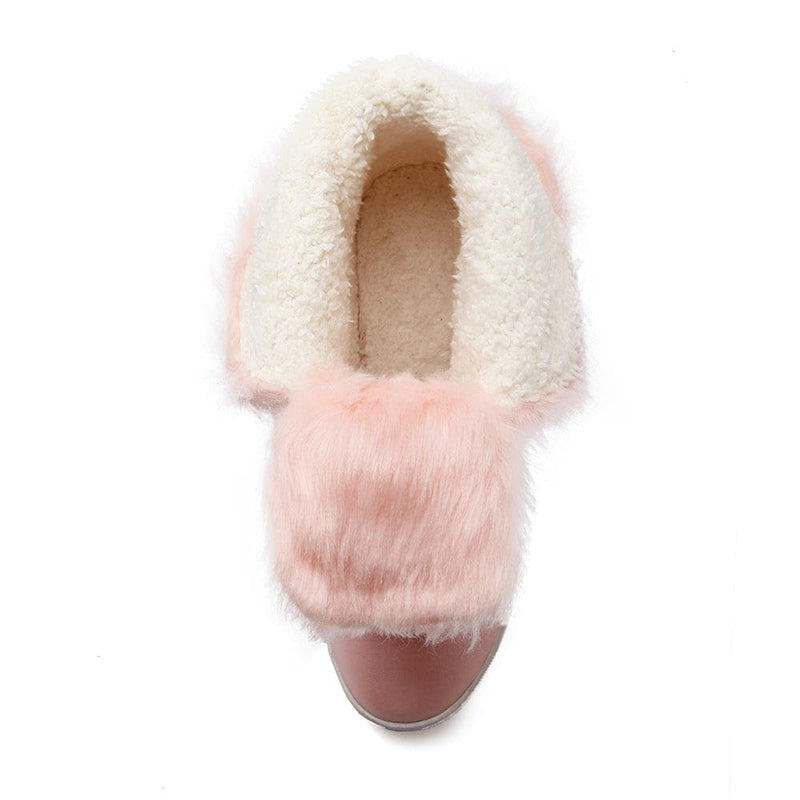 Thick Fur Warm Waterproof Winter Snow Boots HIGH HEELS