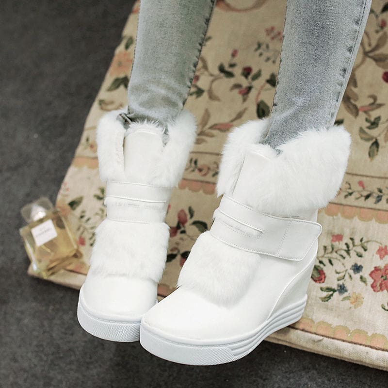 Thick Fur Warm Waterproof Winter Snow Boots HIGH HEELS