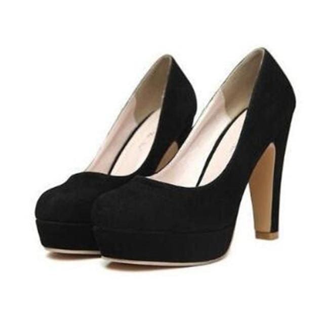 thick suede 10cm female high heels