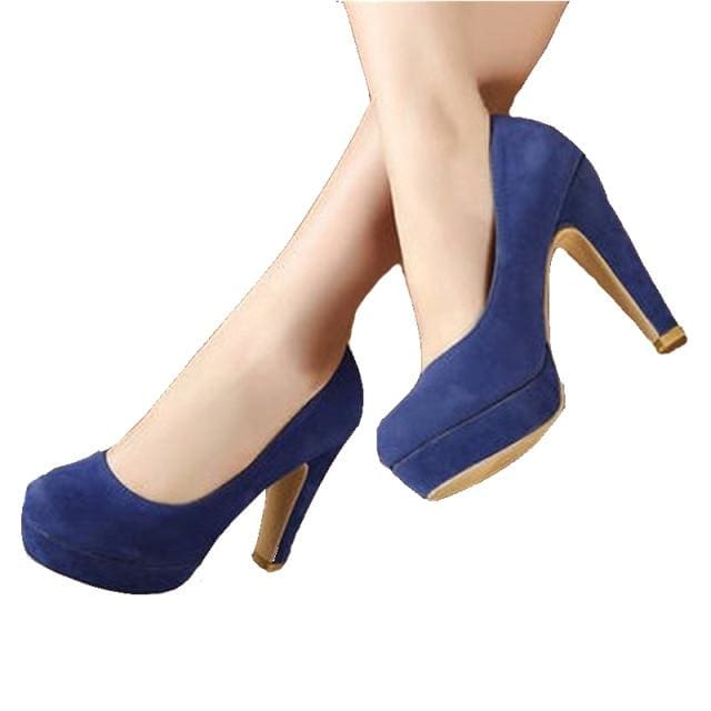 thick suede 10cm female high heels