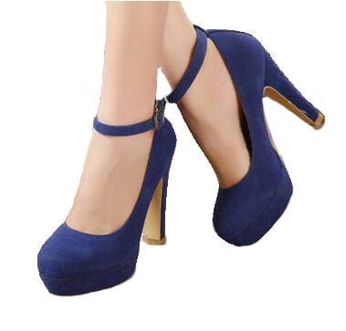 thick suede 10cm female high heels