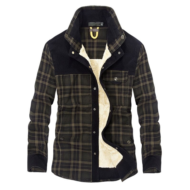 Thick Warm 100% Cotton Winter Plaid Long Sleeve Men Shirt Thick Warm 100% Cotton Winter Plaid Long Sleeve Men Shirt