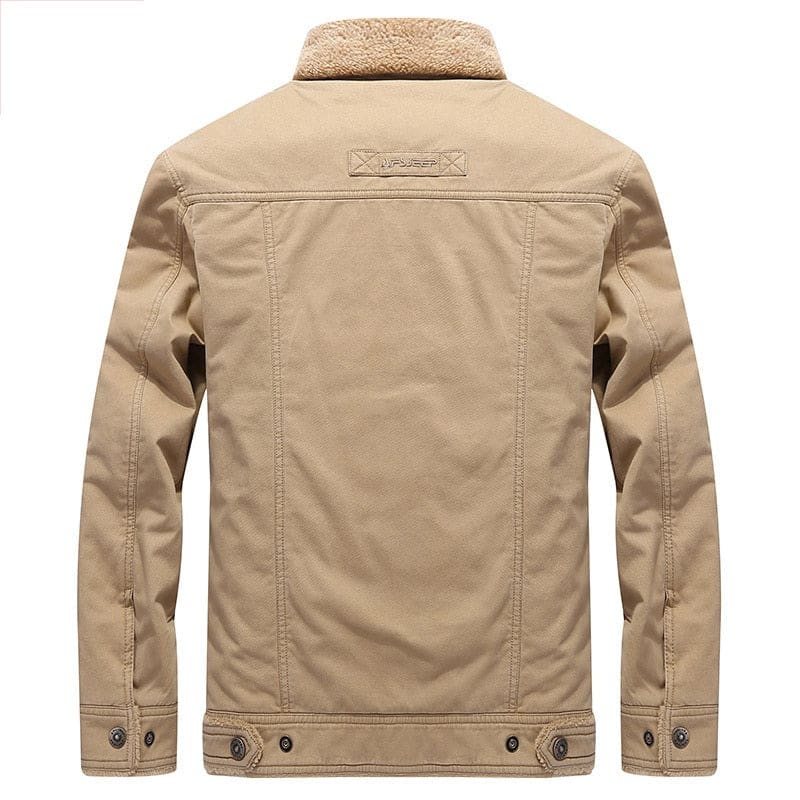 thick warm turn down collar streetwear embroidery men jacket