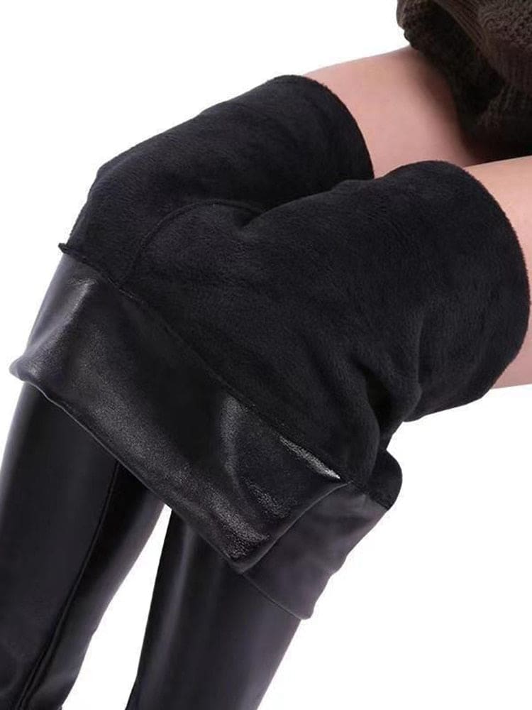 Thickened Warm Velvet Winter PU Leather Women Leggings WOMEN PANTS