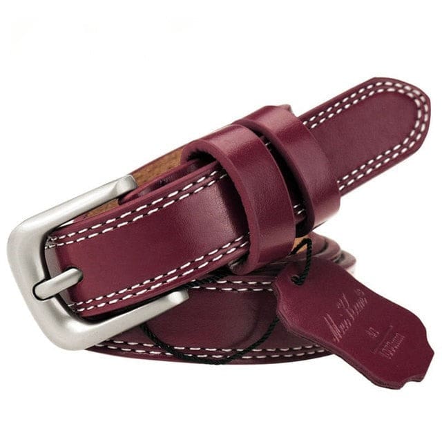 Top Quality Genuine Leather Luxury Female Belts Red / 100cm WOMEN BELTS