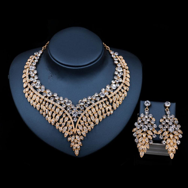 trendy crystal bridal jewelry set