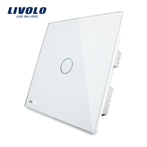uk standard wall switch crystal glass panel ac 220-250v vl-c301-61, light touch switch white