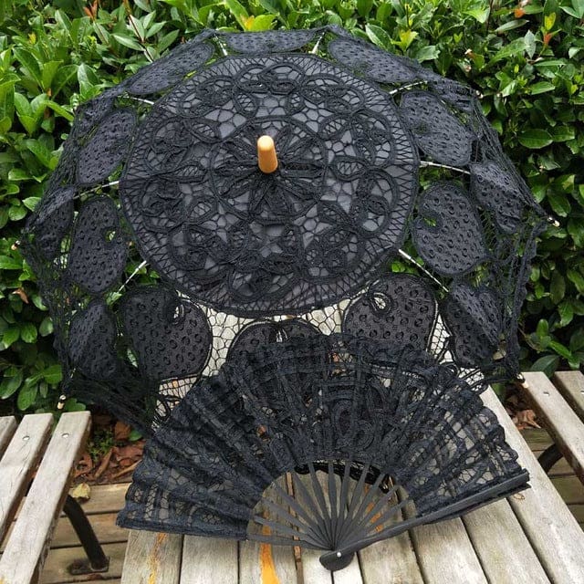 vintage lace handmade cotton embroidery umbrella a0129 black