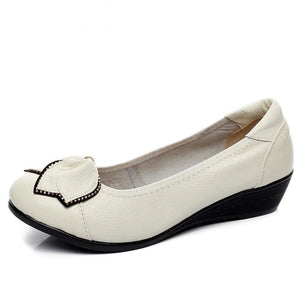 vintage wedges genuine leather women pumps