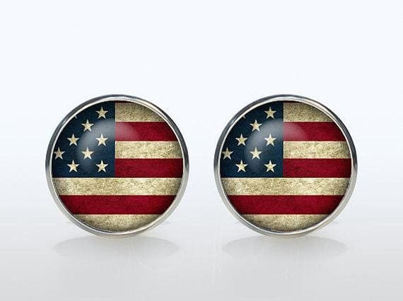 vintage world national symbolic flag cufflinks as shown 14 / clear