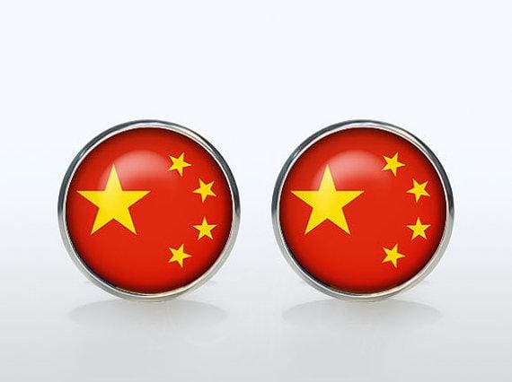 vintage world national symbolic flag cufflinks as shown 2 / clear