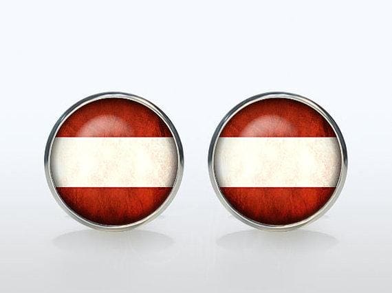 vintage world national symbolic flag cufflinks as shown / clear