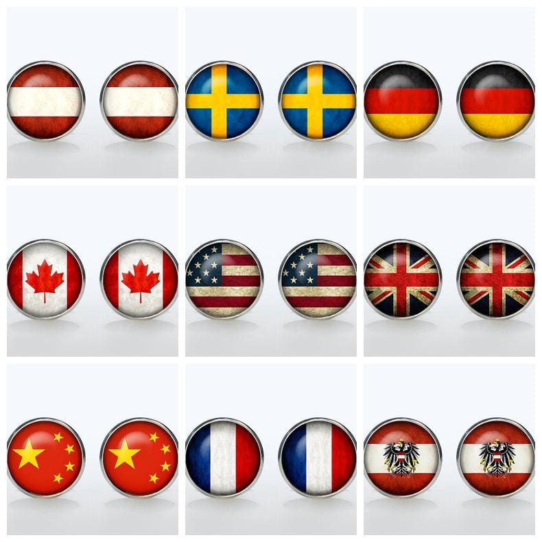 vintage world national symbolic flag cufflinks