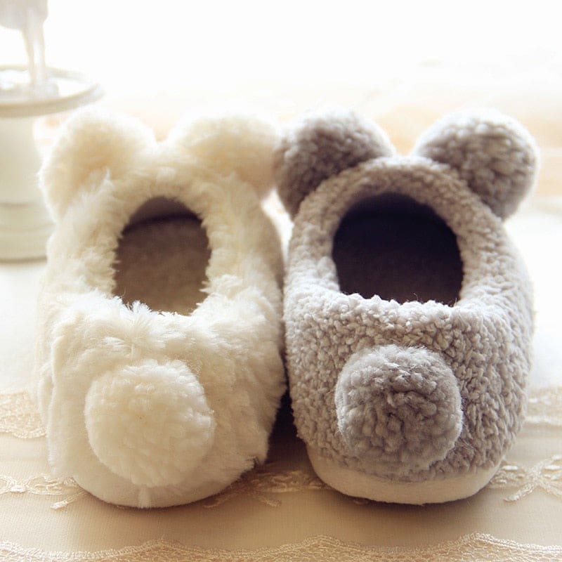 warm plush cute sheep animal flats slippers for winter home indoor bedroom