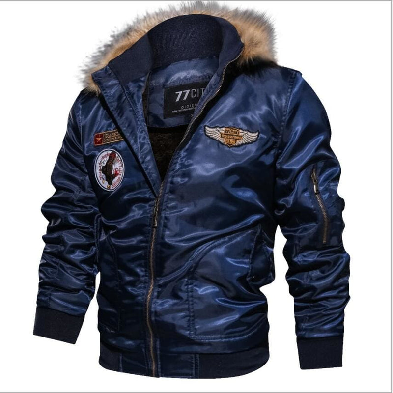 warm wool liner parkas hoodie winter military bomber men jacket