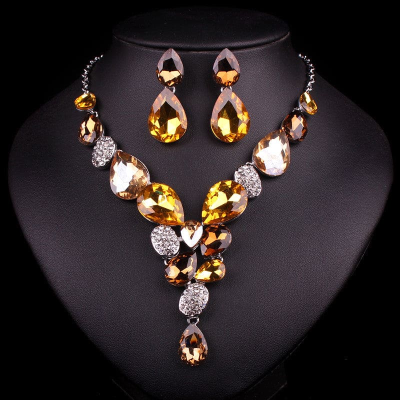 water drop wedding decoration crystal jewelry set