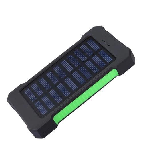 waterproof 10000mah solar power bank with led light green color