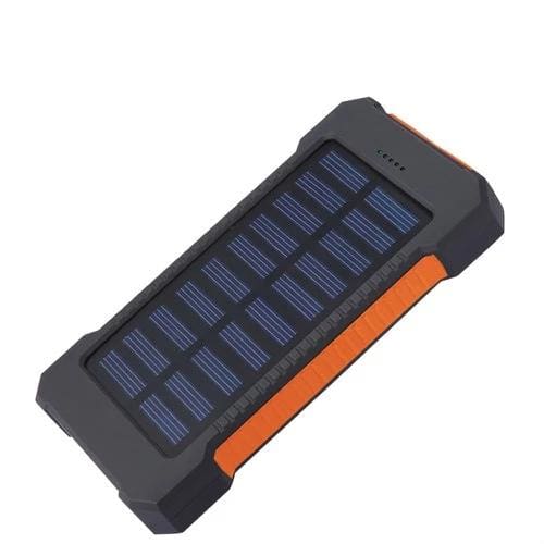 waterproof 10000mah solar power bank with led light orange color