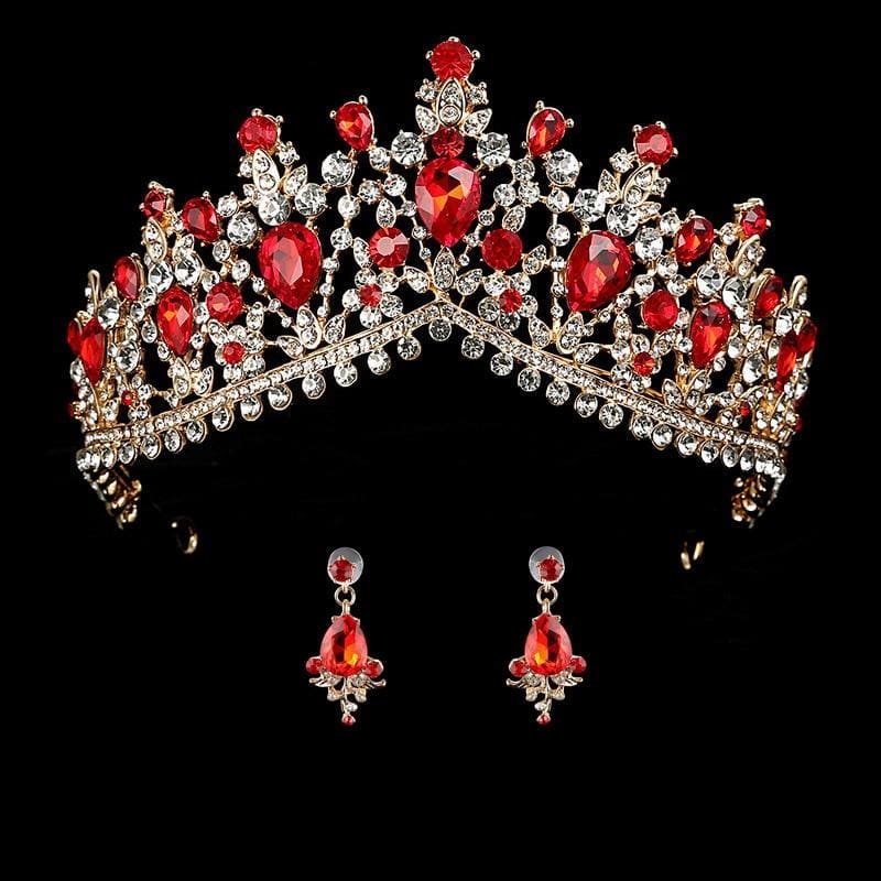 wedding crown queen bridal tiaras with earrings